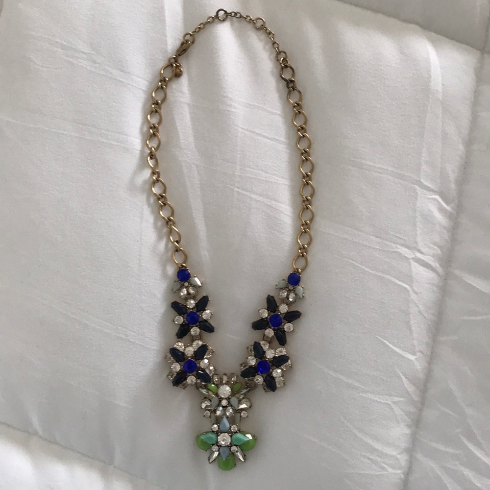 Blue/Green/Gold J.Crew Statement Necklace